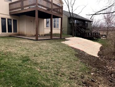 Backyard grass and rock