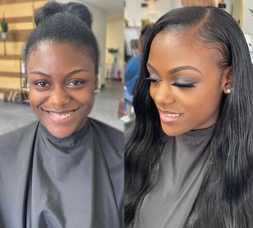 Full glam
Sew in install/ Hair and makeup
