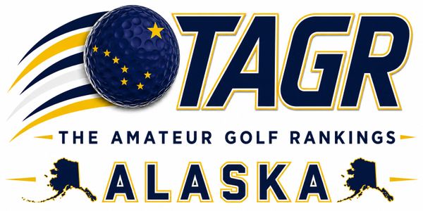 Logo for The Amateur Golf Rankings in Alaska with a golf ball and state outlines.