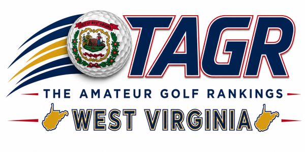 Logo for The Amateur Golf Rankings in West Virginia with a golf ball and state outlines.