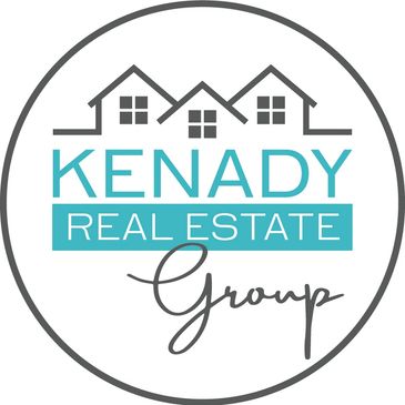 Logo of Kenady Real Estate Group featuring house roofs and stylish text.