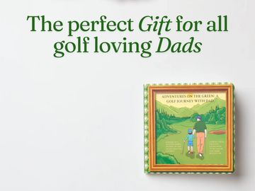 A festive gift idea for golf-loving dads with a holiday-themed book.