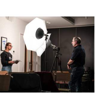 Tony Treacy taking a delegate rehearse their pitch!