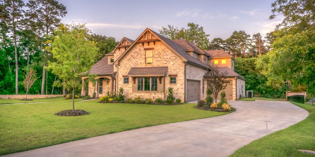 Tudor style contemporary single-family home.