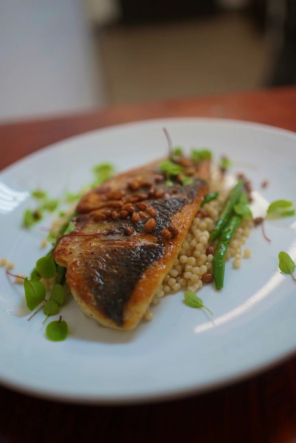 Branzino over couscous 