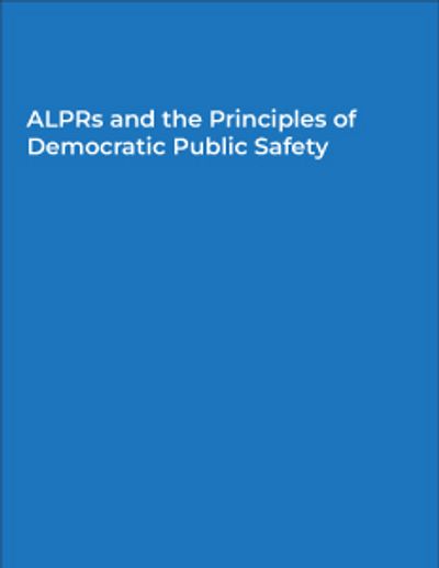 Title slide about ALPRs and public safety principles.