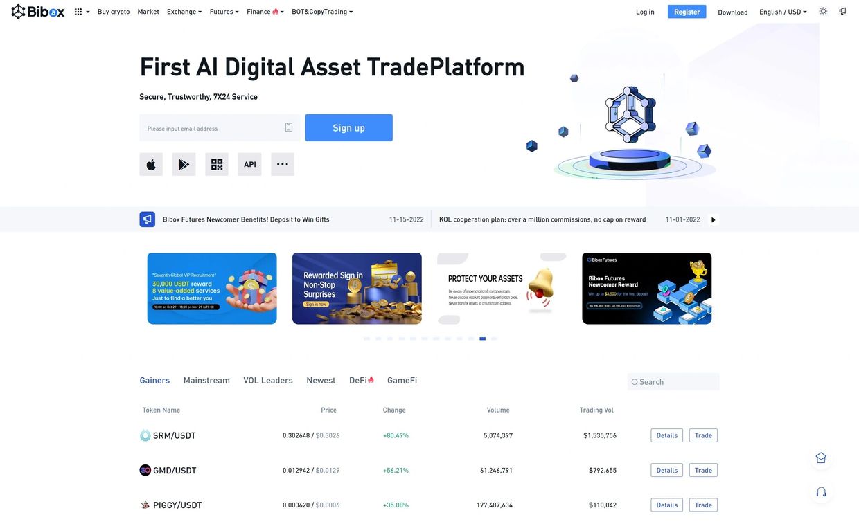 Bibox is the world‘s leading digital asset trading platform, powered by AI technology, committed to 