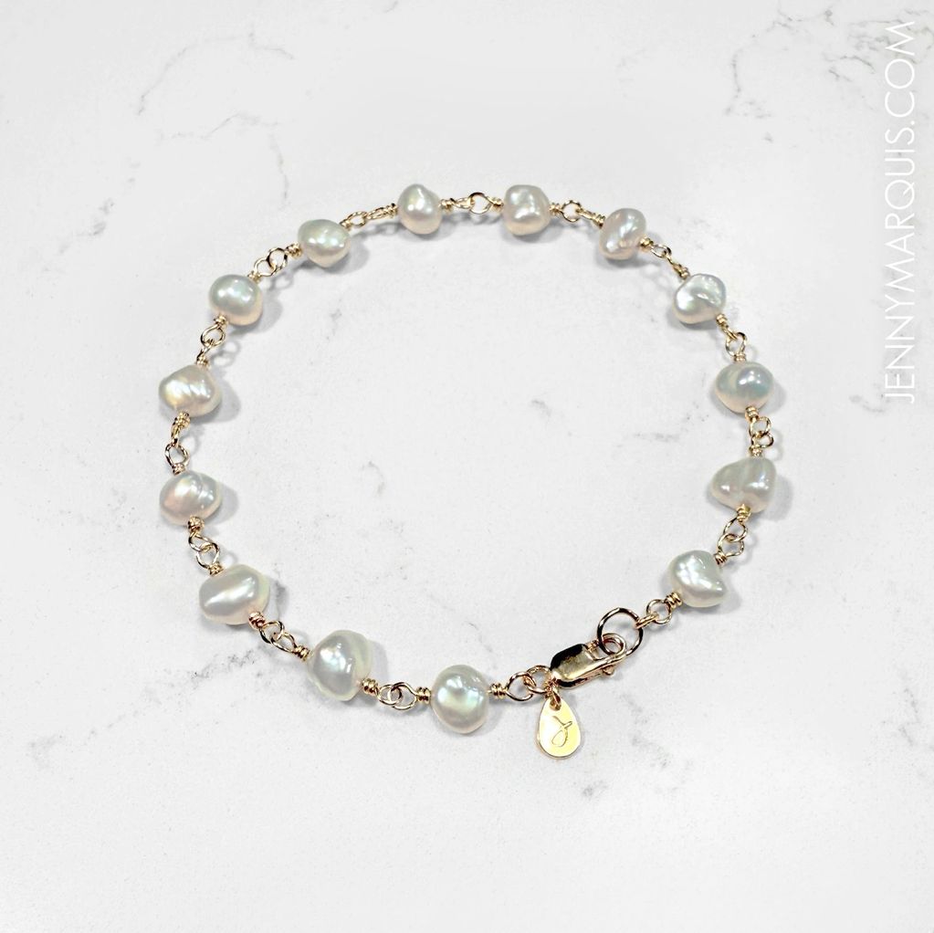 Product: "Abigail Bracelet" in Freshwater Pearl & 14k Gold Filled