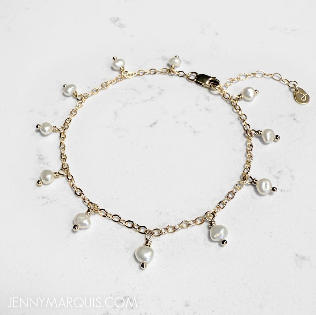 Product: "Cherish Bracelet [Dainty]" in Freshwater Pearl & 14k Gold Filled