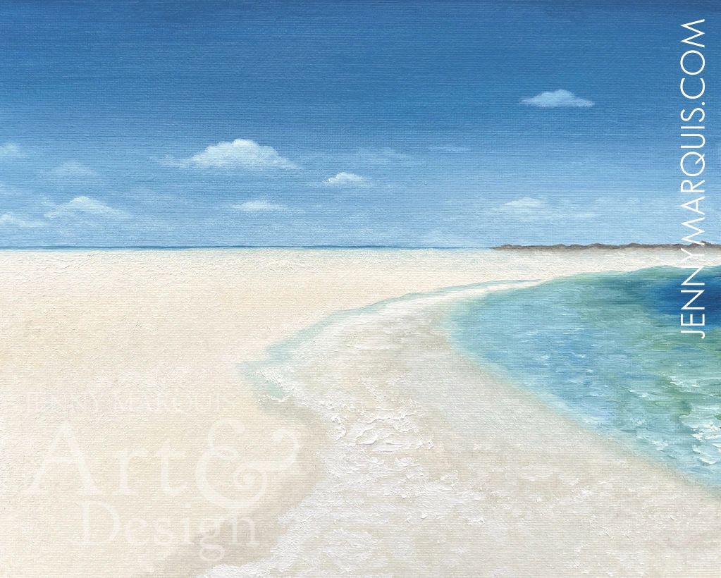Sold "Salt and Light" by Jenny Marquis. Oil on canvas panel. Framed painting.