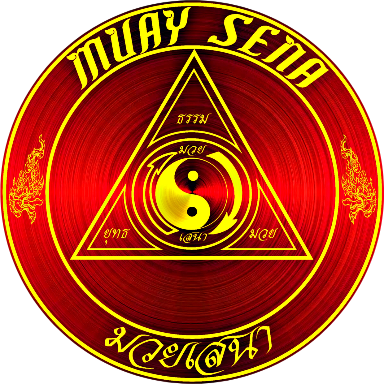 MUAY SENA EMBLEM MUAY SENA LOGO KRU NICK SENA DHAMMA DHARMA BUDDHISM SELF-DEFENSE MUAYTHAI BORAN