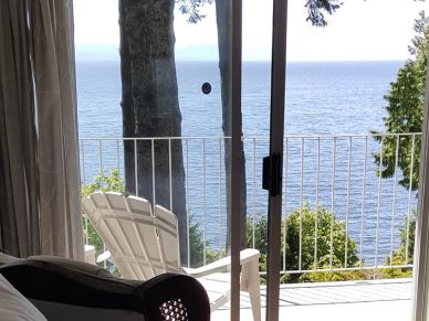 View of ocean from deck of cottage