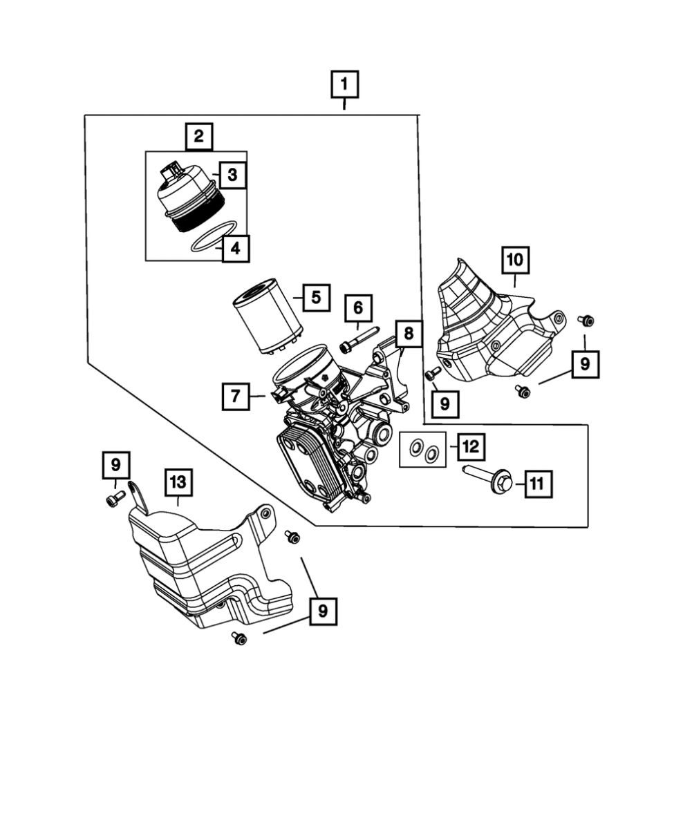 Mopar Oil Cooler Bolt - 68119533AA - (2012-2019 Fiat 500, 2017-2020 ...
