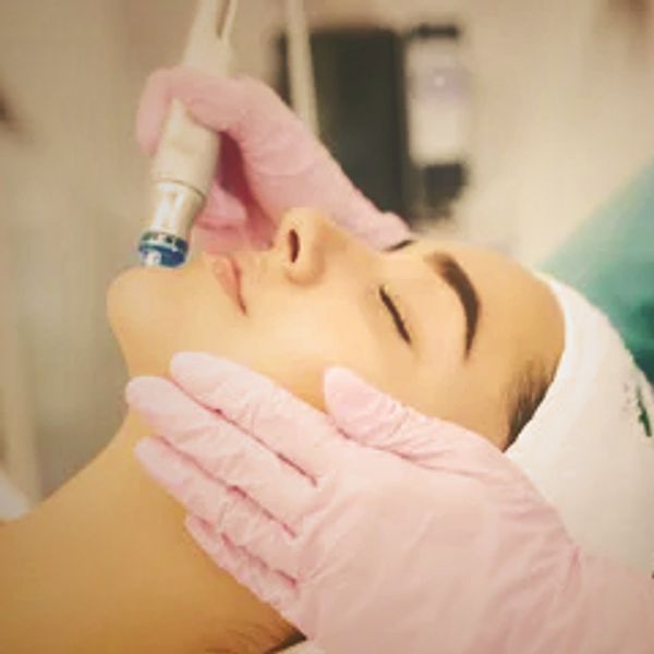 hydro-facial using a devices on woman