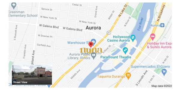 Location on studio Aurora, Illinois pottery studio in downtown Aurora things to do