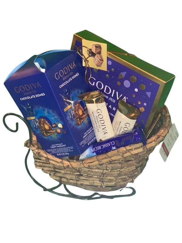 Gourmet Chocolate Holiday Sleigh Gift Basket