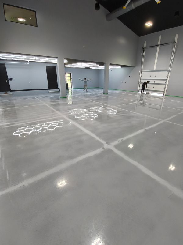 Metallic epoxy flooring project.