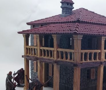 3d Printed tavern.  Roofs and second floor are removable.