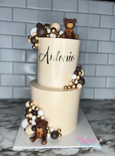 2- Tier Teddy Bear Baby Shower Cake
