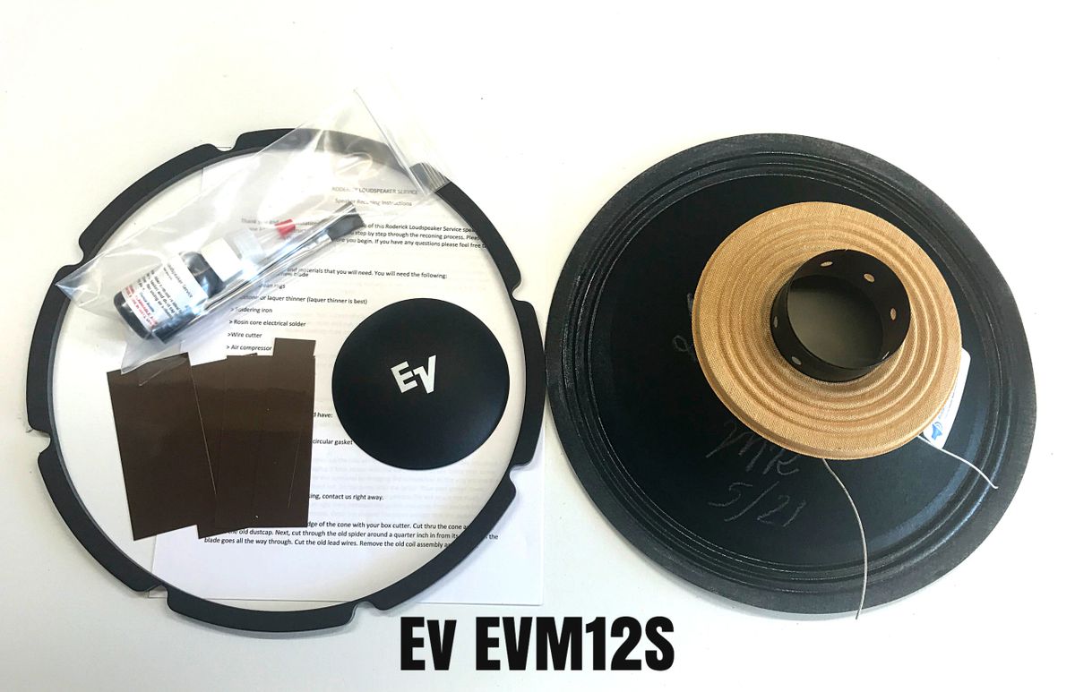 Electro-Voice EVM12S, EV12S, Proline, Reproduction Drop In Recone Kit  (812-0607, 812-0696, 812-0890)