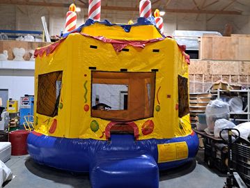 cake bounce house. birthday cake.