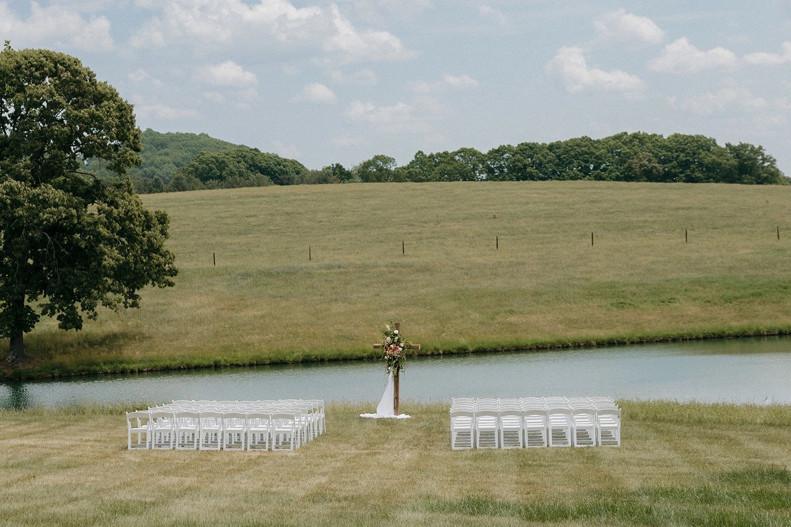 Outdoor wedding ceremony at The Emerald Hill, a North Carolina wedding venue near Charlotte.