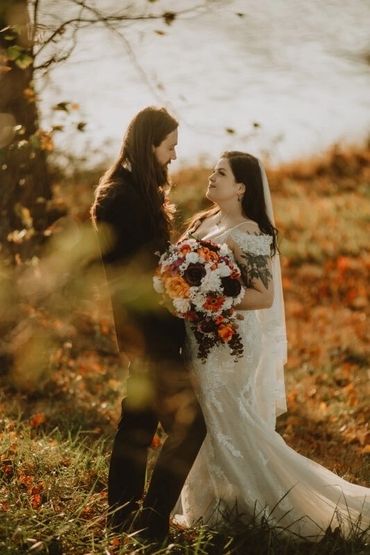 The Emerald Hill all-inclusive wedding venue near Charlotte featuring a fall wedding by the water