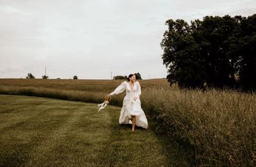 The Emerald Hill outdoor wedding venue near Charlotte, NC featuring bridals at our scenic pond
