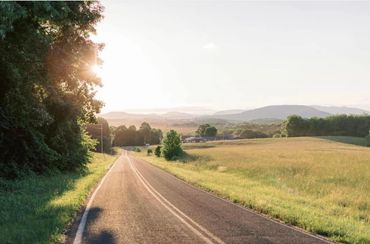 The Emerald Hill wedding venue near Charlotte, NC featuring our popular road spot and mountains