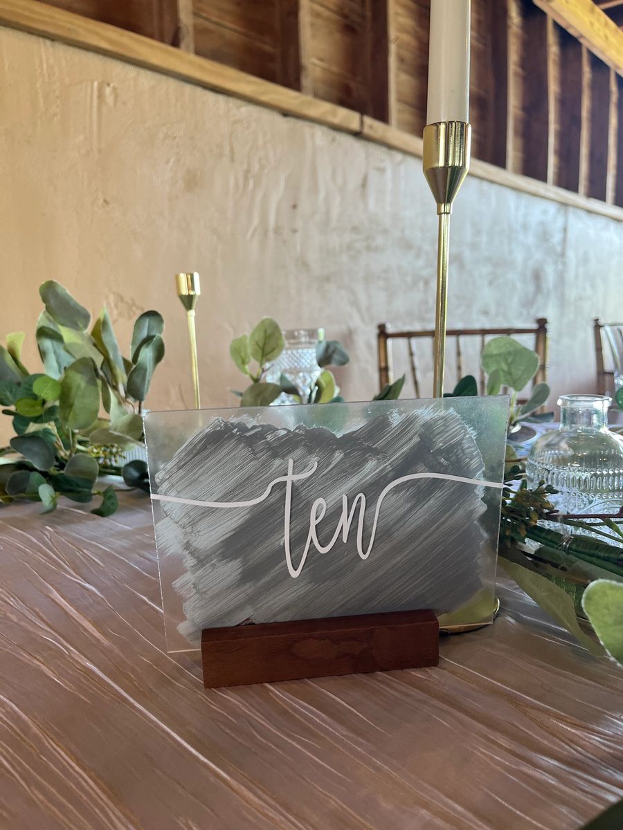 Table Number with Gray Background