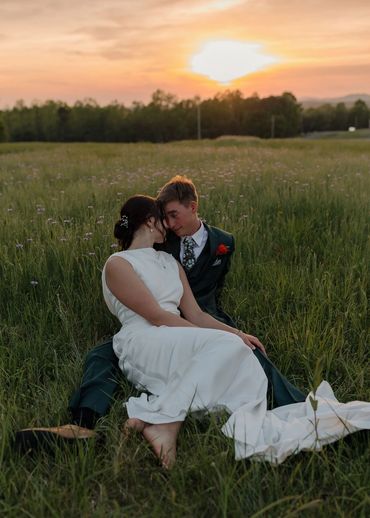 All-Inclusive wedding venue near Charlotte, NC featuring a couple at golden hour and mountain views