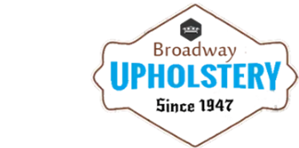 Logo for Broadway Upholstery featuring classic design and bold text.