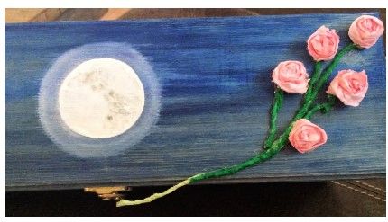 Roses and main stem glued onto the box lid