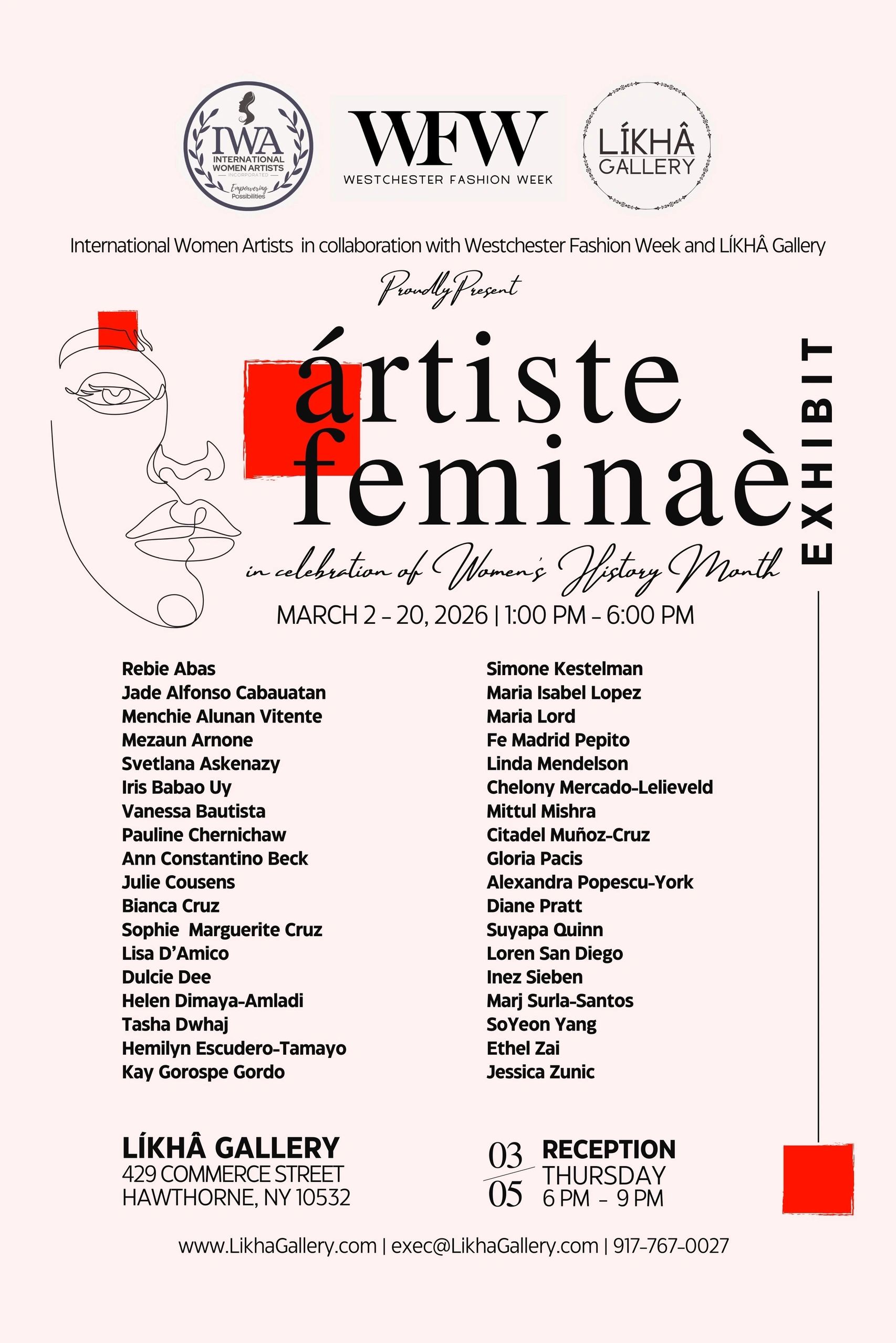 ÁRTISTE FEMINAÈ Exhibit in Celebration of  Women's History Month