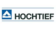 HOCHTIEF company logo with blue and black design.