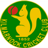 Kilmarnock Cricket Club logo with a yellow squirrel and text.