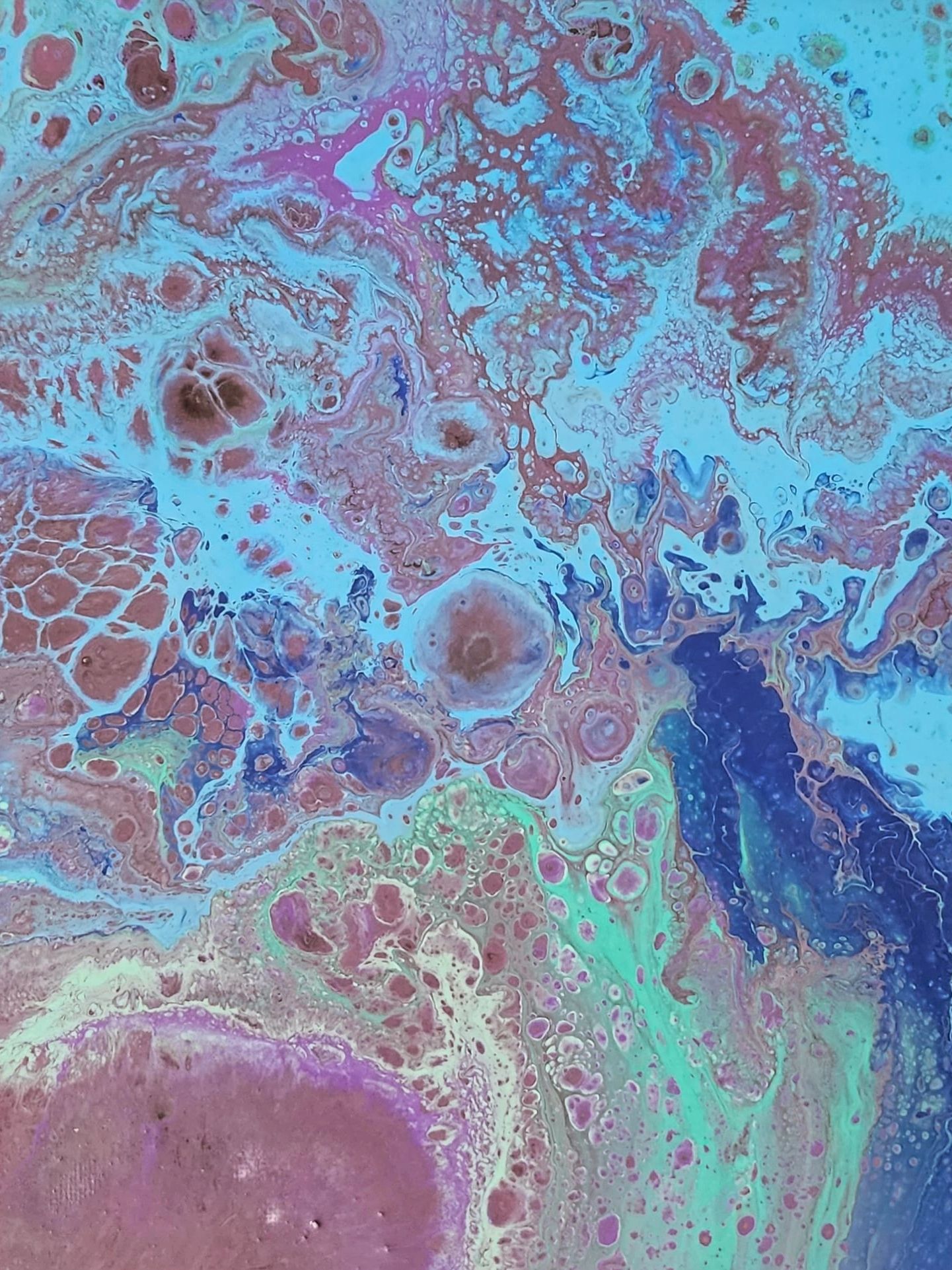 Acrylic pouring commision by horror mystery fantasy speculative fiction author Jaime Johnesee.