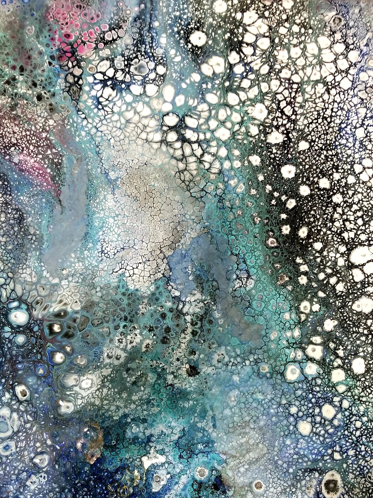 Acrylic pour painting by horror mystery fantasy speculative fiction author Jaime Johnesee. 