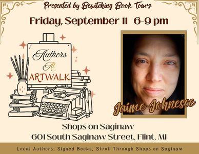 Bewitching Booktours presents Authors at Artwalk Friday September 11th, 6-9 pm. Flint Michigan