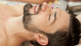 Man getting sensitive serum applied