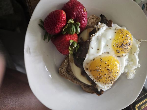Poached Egg Breakfast with Fresh Fruit