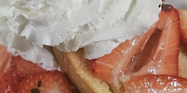 Strawberry Shortcake on a white plate