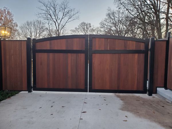 Custom fabricated fence and doors. 