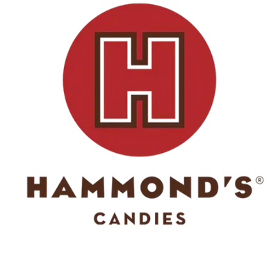 Hammonds Candies logo featuring handcrafted confections, chocolates, gummies, and holiday sweets
