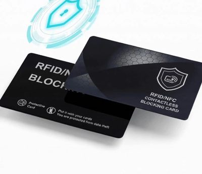 RFID NFC contactless blocking cards to protect against data theft.