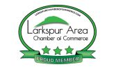 Larkspur Area Chamber of Commerce Proud Member logo.