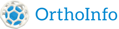 Logo with a hexagonal sphere and blue text.