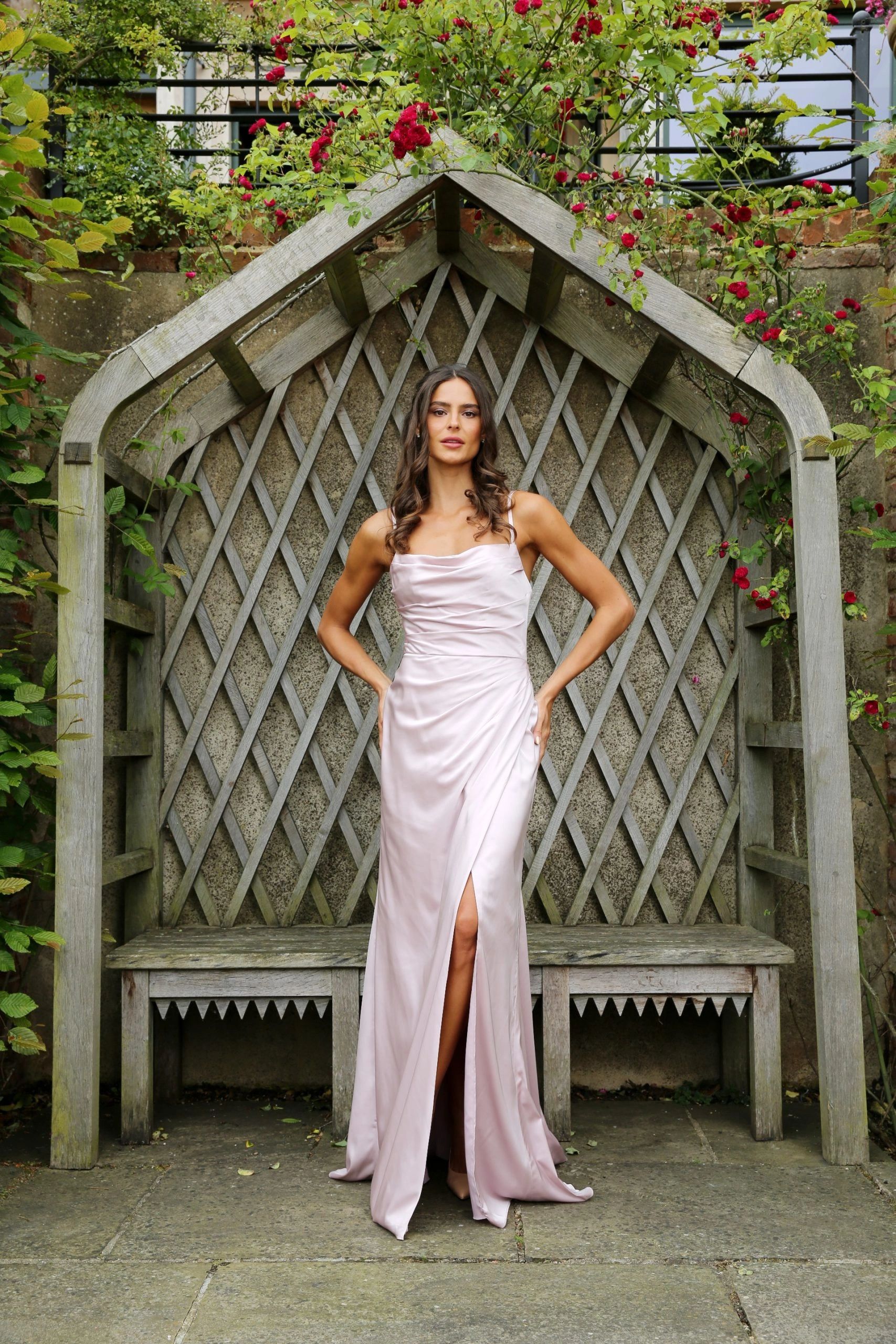 bridesmaid dresses peterborough One Shoulder Sheath Grey Jersey Long Bridesmaid Dresses  ClaireBridal