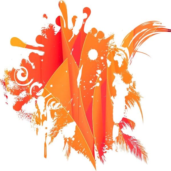 Graphic art of nature in orange accents