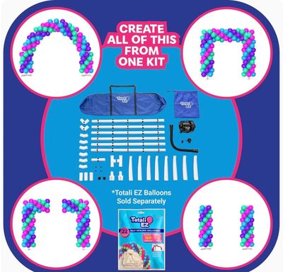 Balloon arch kit with multiple shape options.